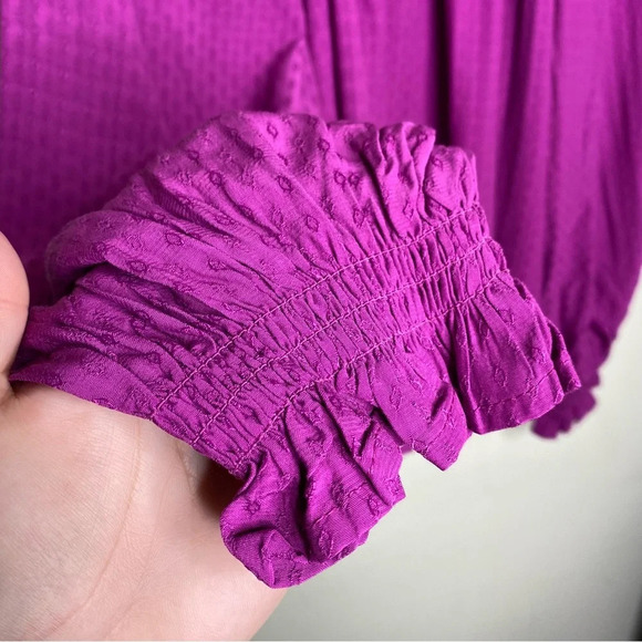 ✨NWT Target Knox Rose Purple Puff Sleeve Ruffle Neck Peasant Blouse Top Size XXL - Picture 8 of 12
